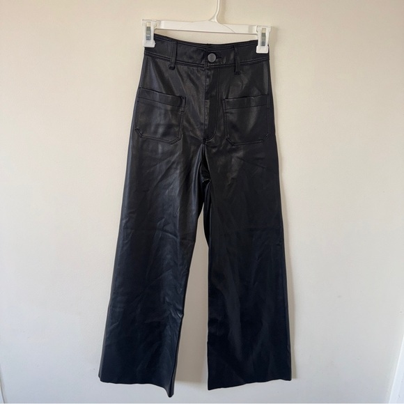 Zara The Marine Straight Faux Leather Pants US Size O - Picture 7 of 9